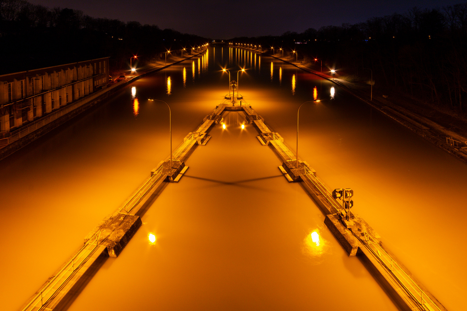 Abendstimmung an der Hindenburgschleuse in Anderten