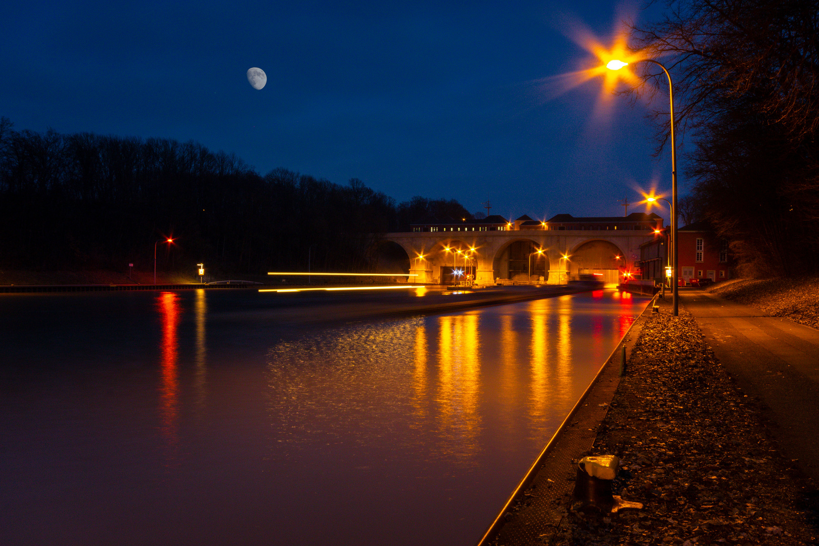 Abendstimmung an der Hindenburgschleuse in Anderten