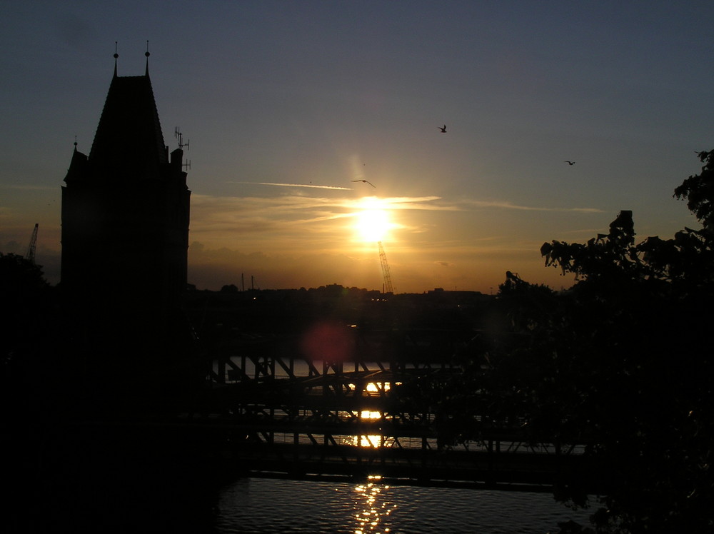 Abendstimmung an der Hubbrücke