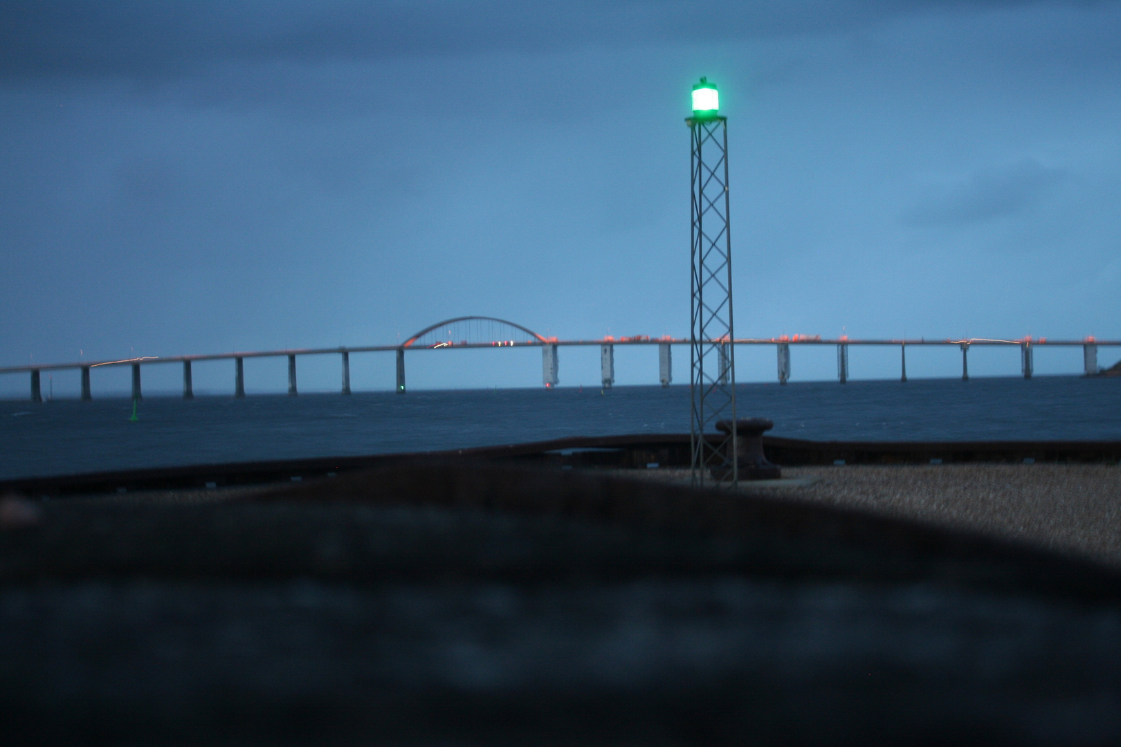 Abendstimmung an der Langelandbrücke in Dänemark