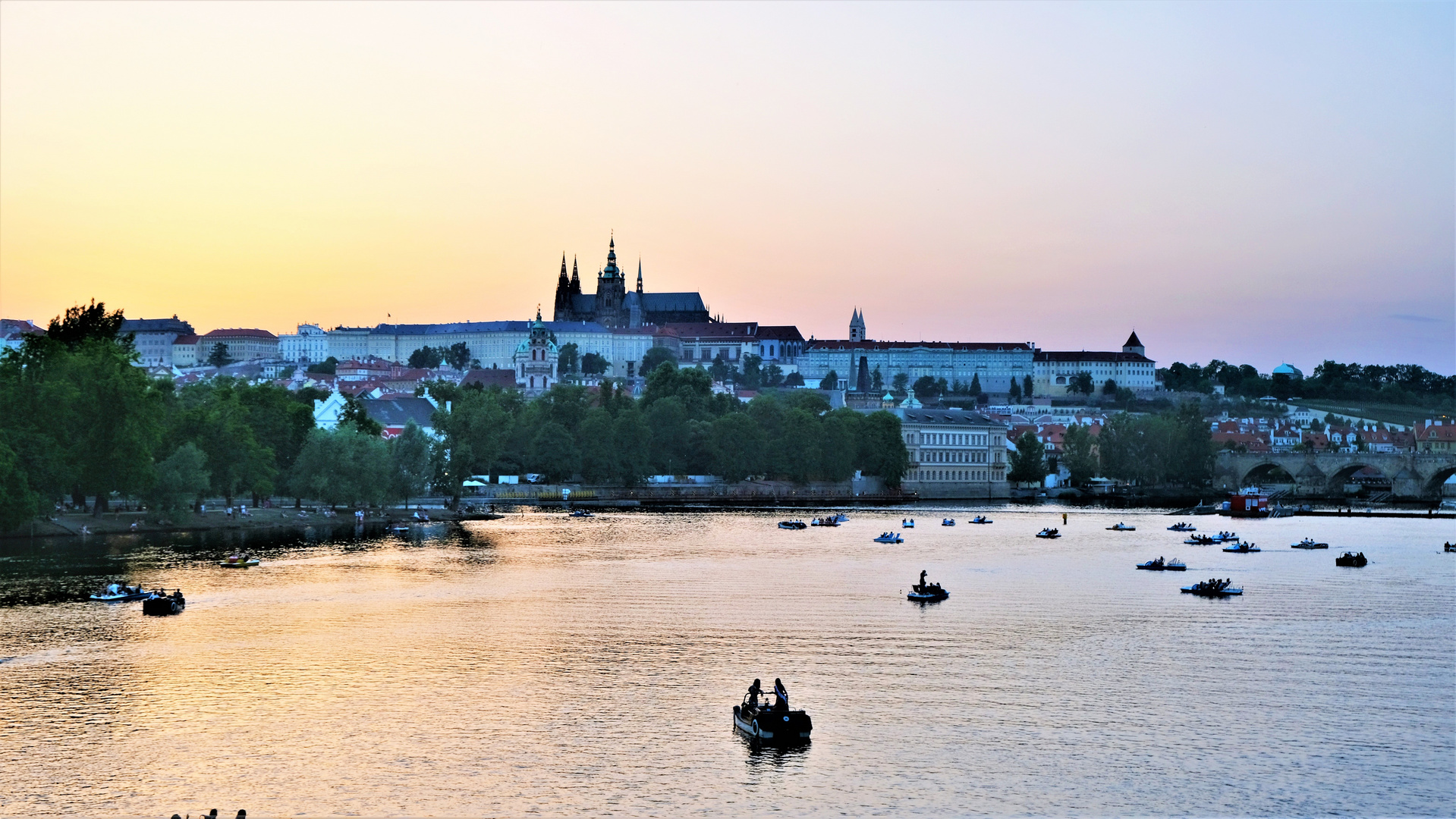 Abendstimmung an der Moldau in Prag