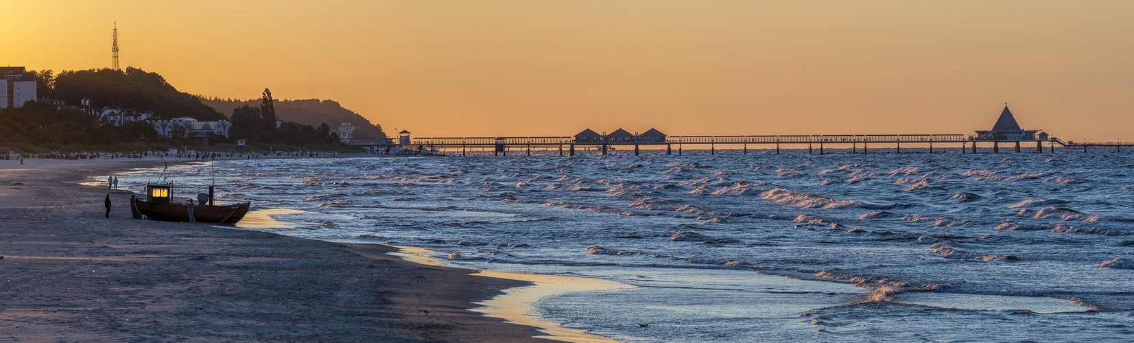 Abendstimmung an der Ostsee zwischen Heringsdorf und Ahlbeck Panorama