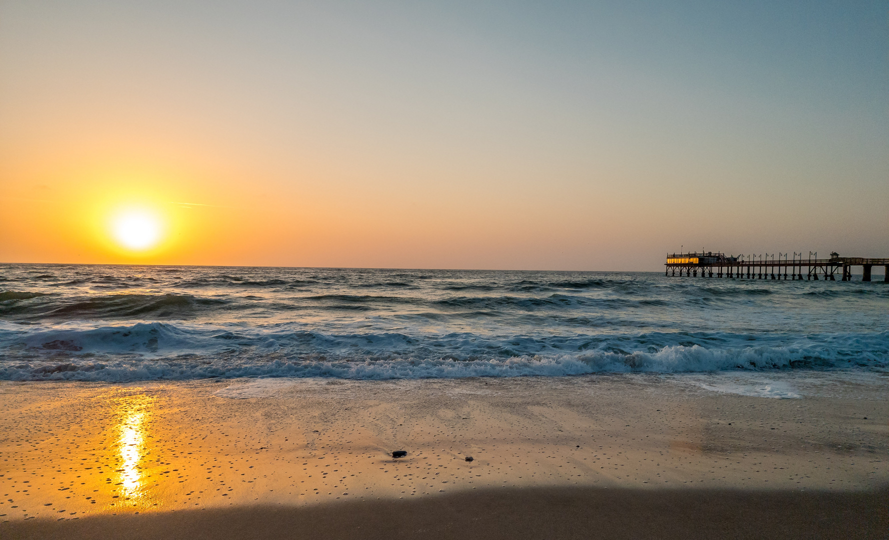 Abendstimmung an der Seebrücke von Swakopmund