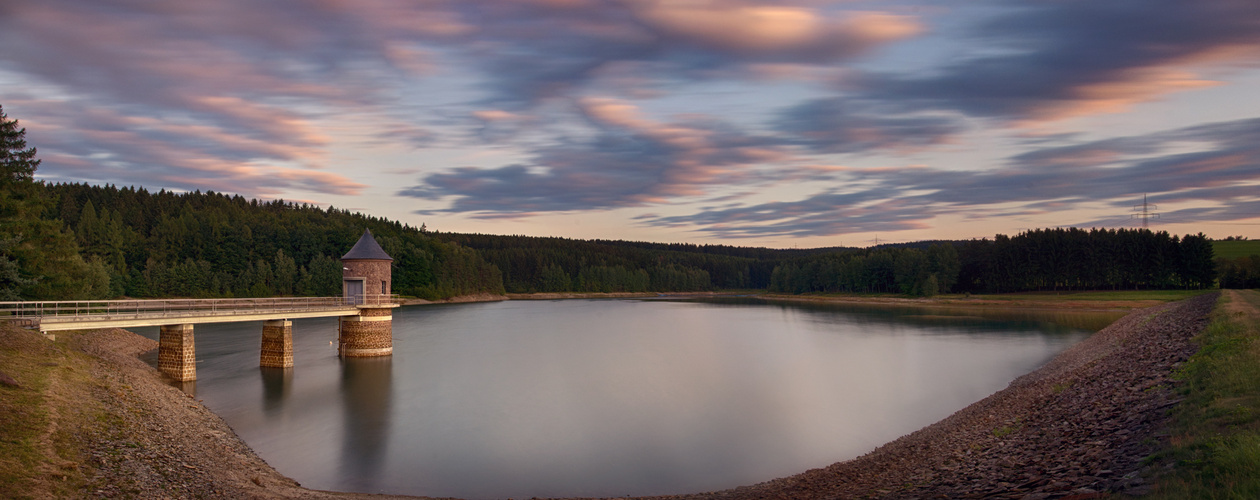 Abendstimmung an der Talsperre Stollberg