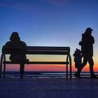 Abendstimmung an einer Promenade am Strand 