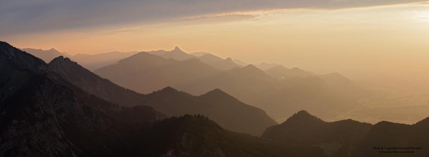 Abendstimmung auf dem Hochfelln