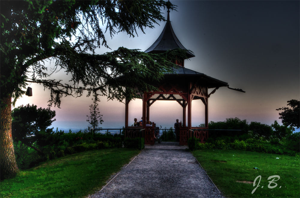 Abendstimmung auf dem Schlossberg in Graz