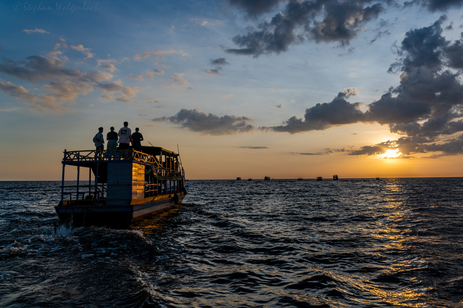 Abendstimmung auf dem Tonle Sap Kambodscha