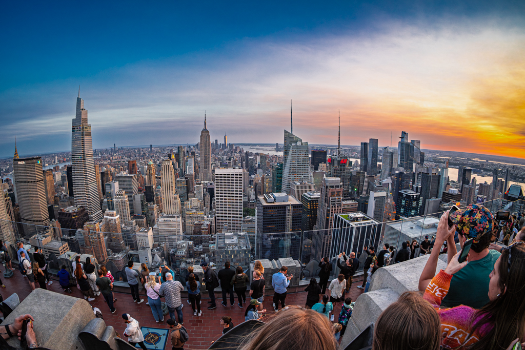 Abendstimmung auf der Aussichtsplattform "Top of the Rock"