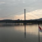 Abendstimmung auf der Donau in Linz.