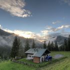 Abendstimmung auf DER Hüttn am Spitzingsee