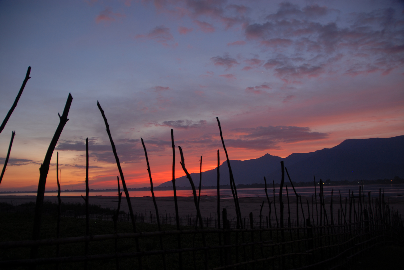 Abendstimmung auf der wunderschönen Mekong- Insel Don Daeng