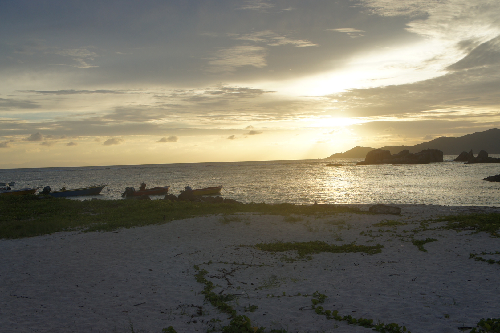 Abendstimmung auf La Dique (Seychellen)