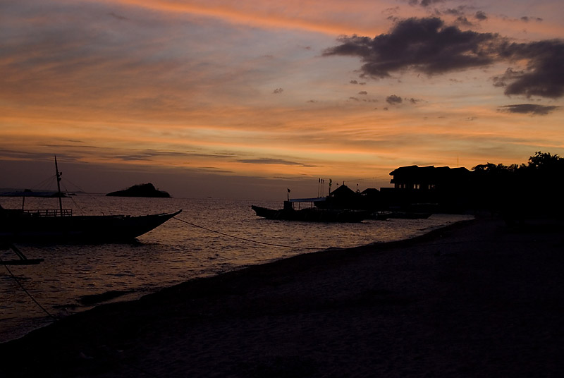 Abendstimmung auf Malapascua, Bounty Beach