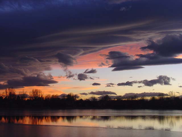 Abendstimmung, aus dem Auto Fotografiert