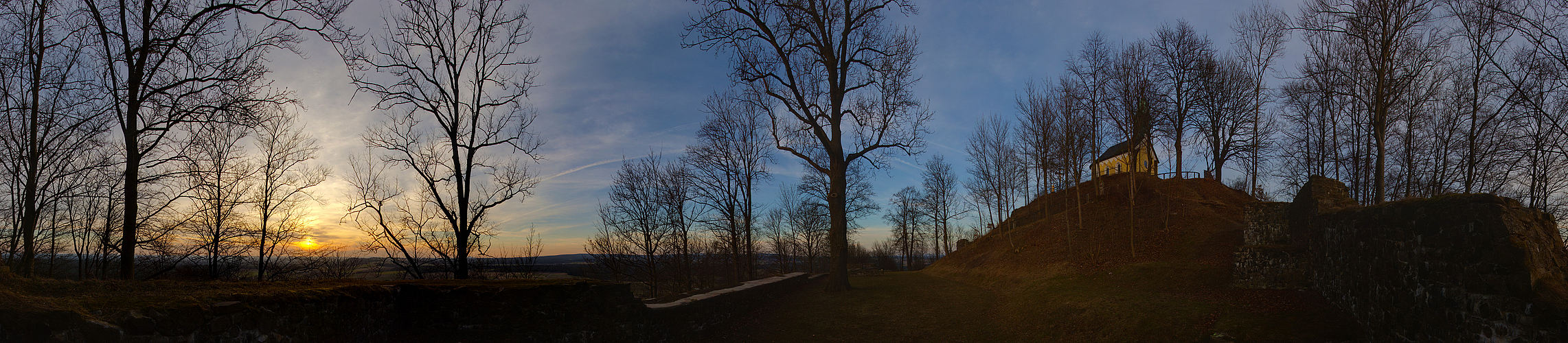 Abendstimmung Basaltkegel Parkstein 360°