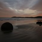 Abendstimmung  bei den  Moeraki Boulders 