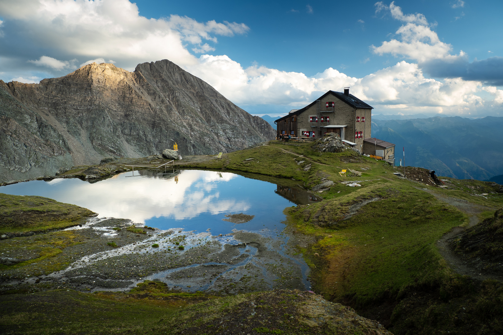 Abendstimmung bei der Sudetendeutschen Hütte