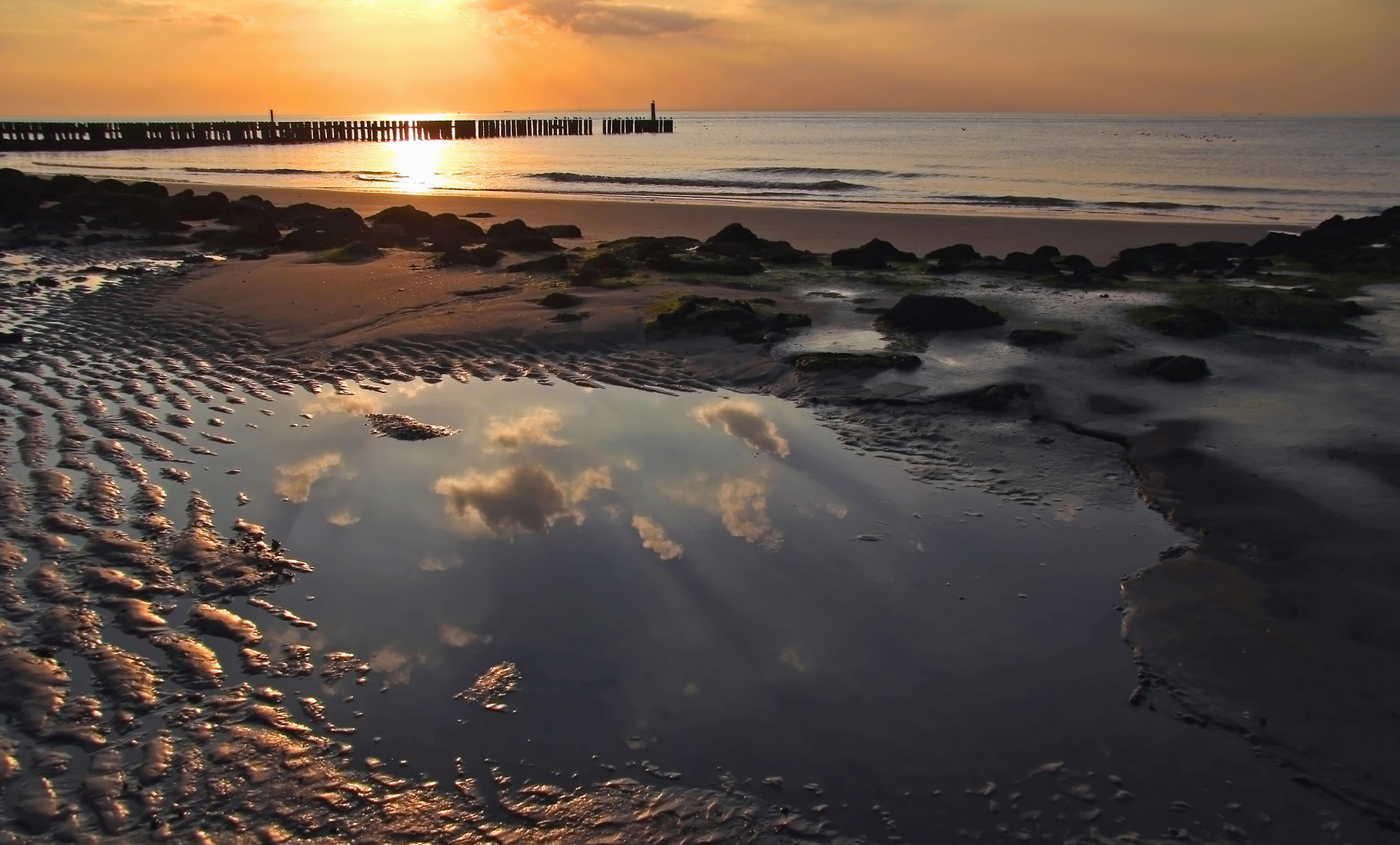 Abendstimmung bei Ebbe