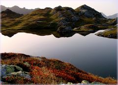 Abendstimmung bei einem See in Obertauern