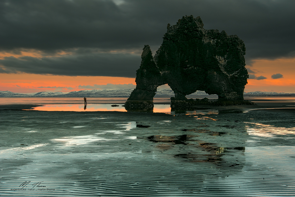 Abendstimmung bei Hvitserkur (Island)