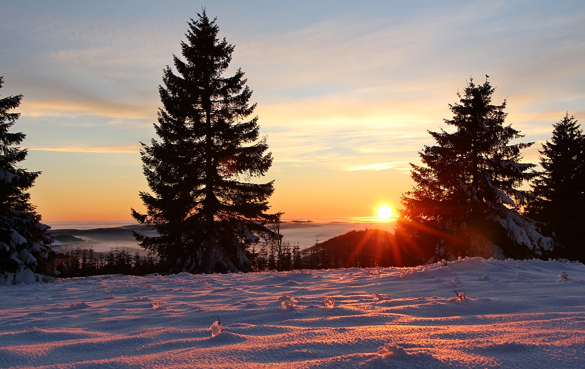 Abendstimmung bei Inversionswetterlage