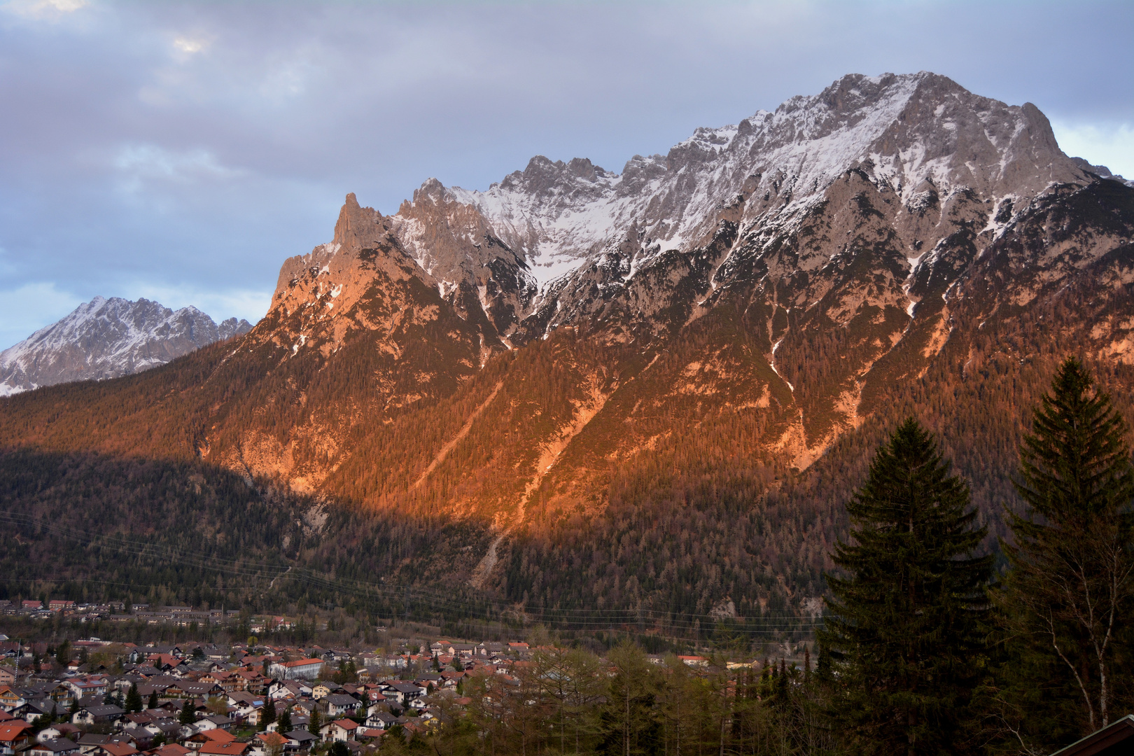 Abendstimmung heute in Mittenwald.