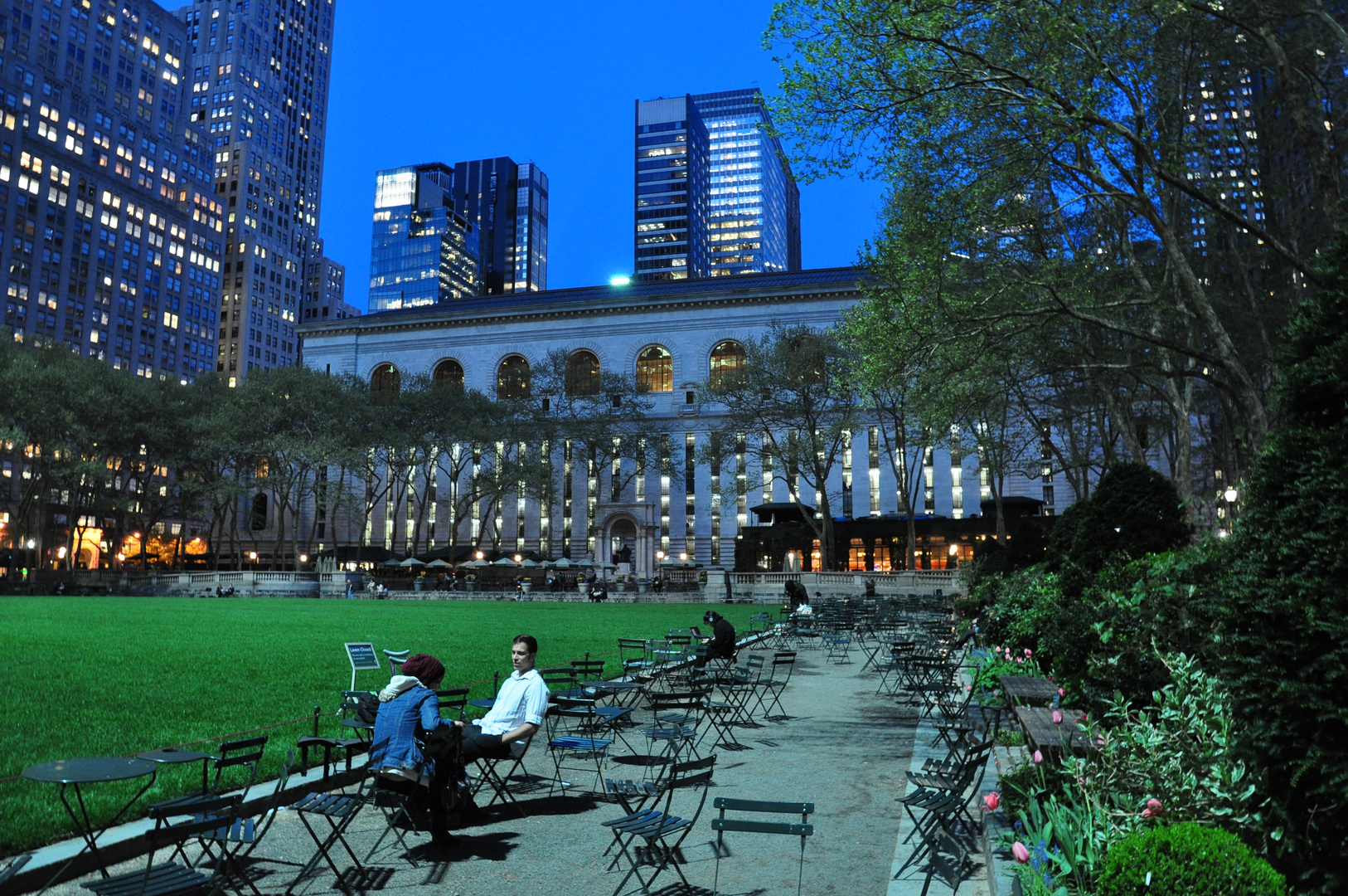 Abendstimmung im Bryant- Park Manhattan