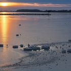 Abendstimmung im eisigen Winter 