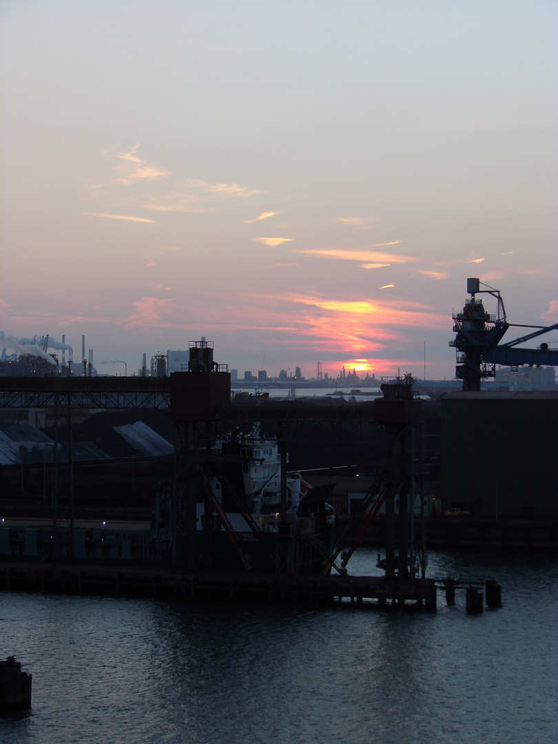 Abendstimmung im Hafen von Rotterdam