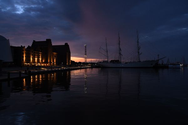 Abendstimmung im Hafen von Stralsund