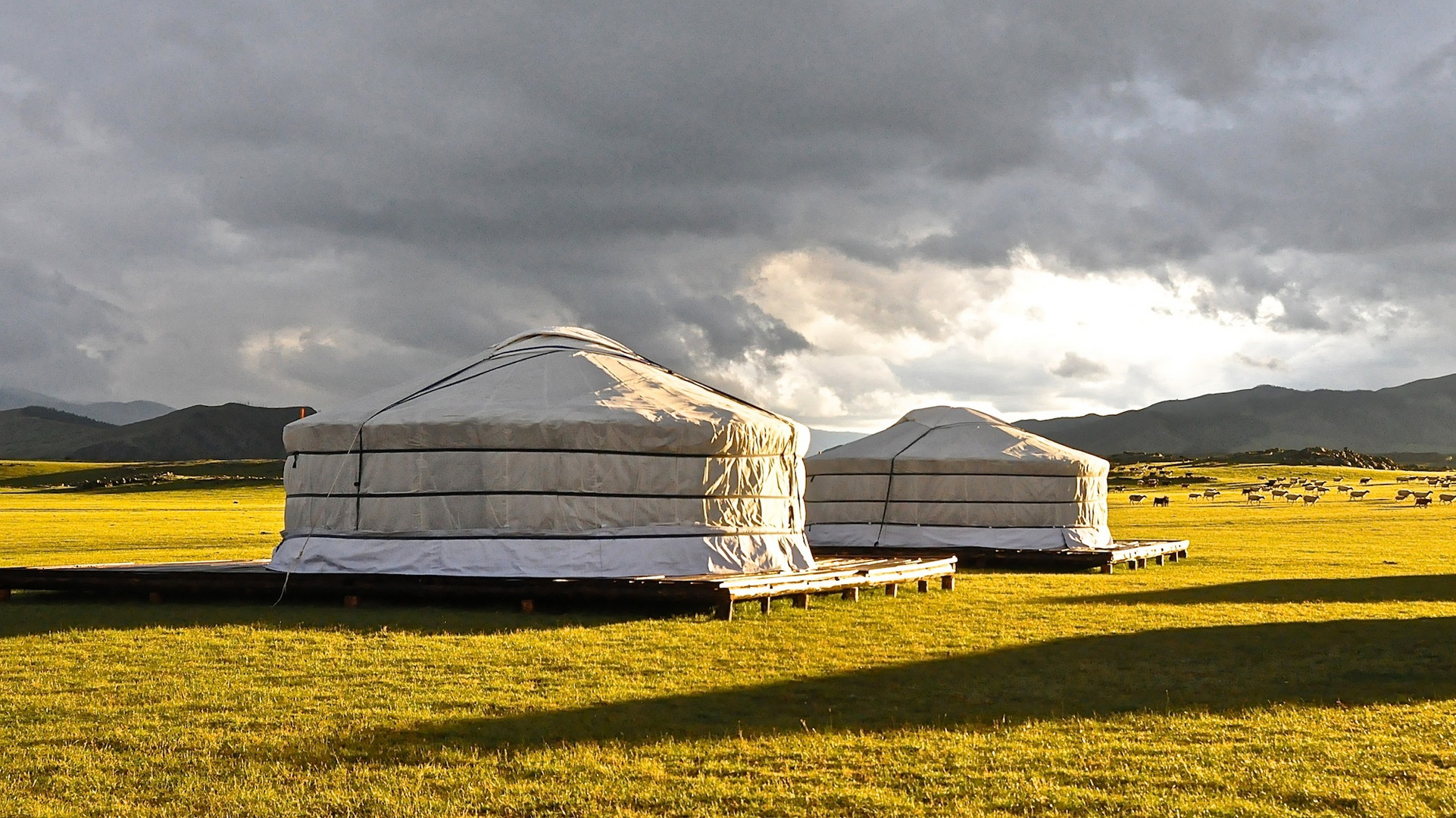 Abendstimmung im Jurtencamp