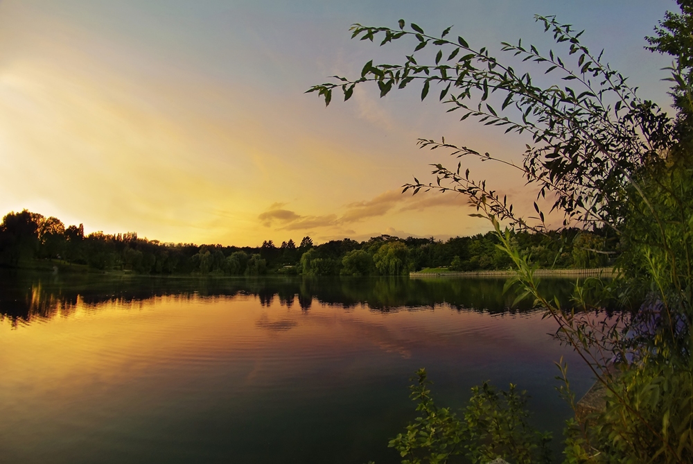 Abendstimmung im Kurpark Oberlaa, Wien