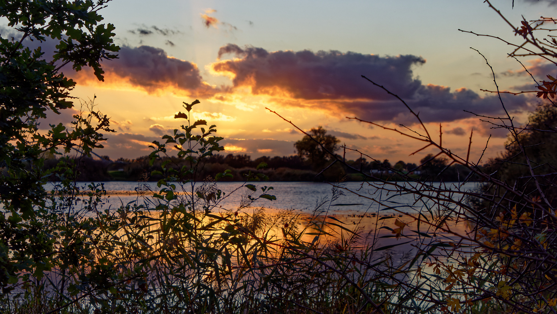 Abendstimmung im Oktober, Sonnenuntergang