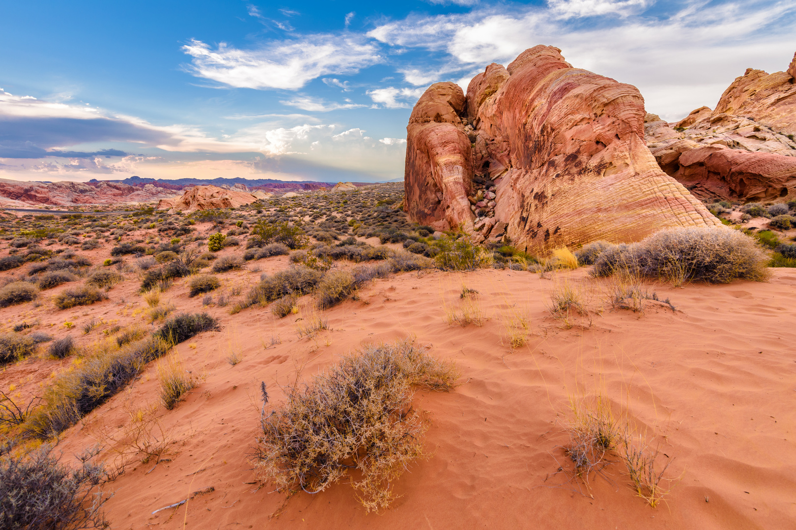 Abendstimmung im Valley of Fire (Moapa Valley, Nevada, USA)