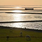 Abendstimmung im Watt vor der Insel Nordstrand.