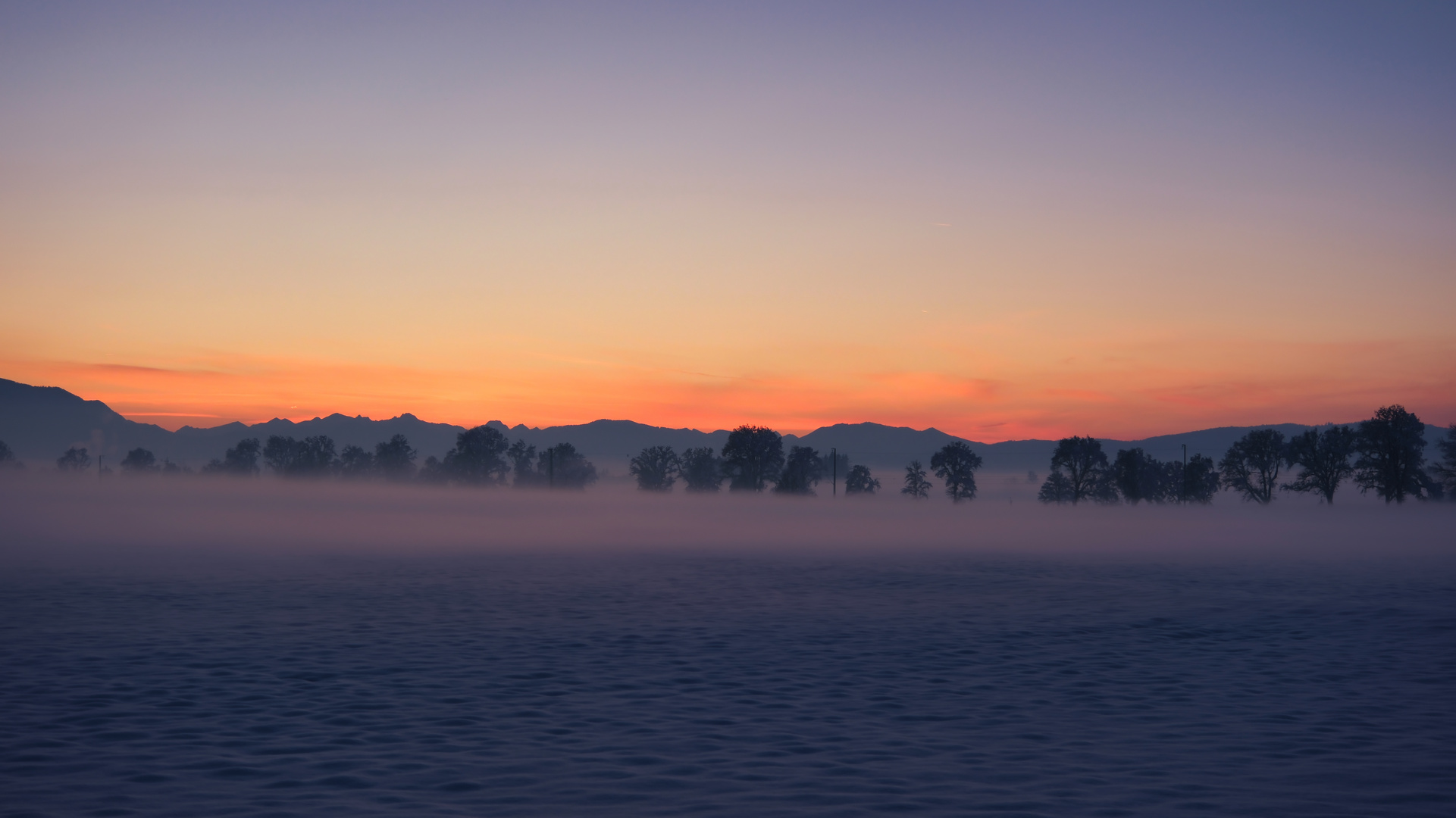 Abendstimmung im Winter