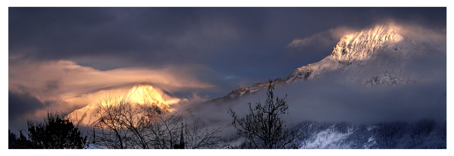 Abendstimmung im winterlichen Lechtal