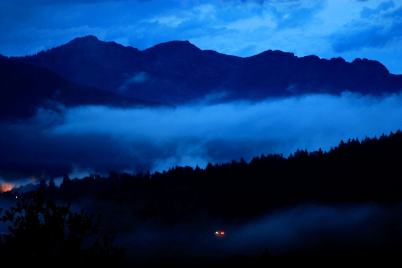 Abendstimmung in den Bergen.