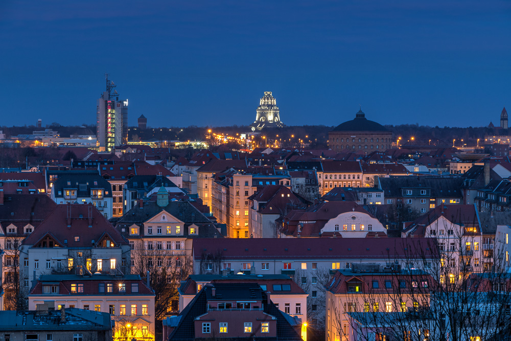 Abendstimmung in der Südvorstadt mit Blick aufs Volki