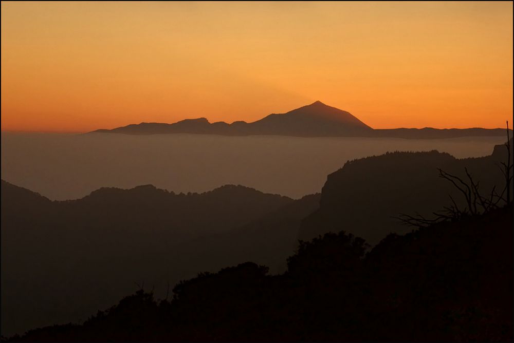 Abendstimmung mit Blick nach Teneriffa und Teide