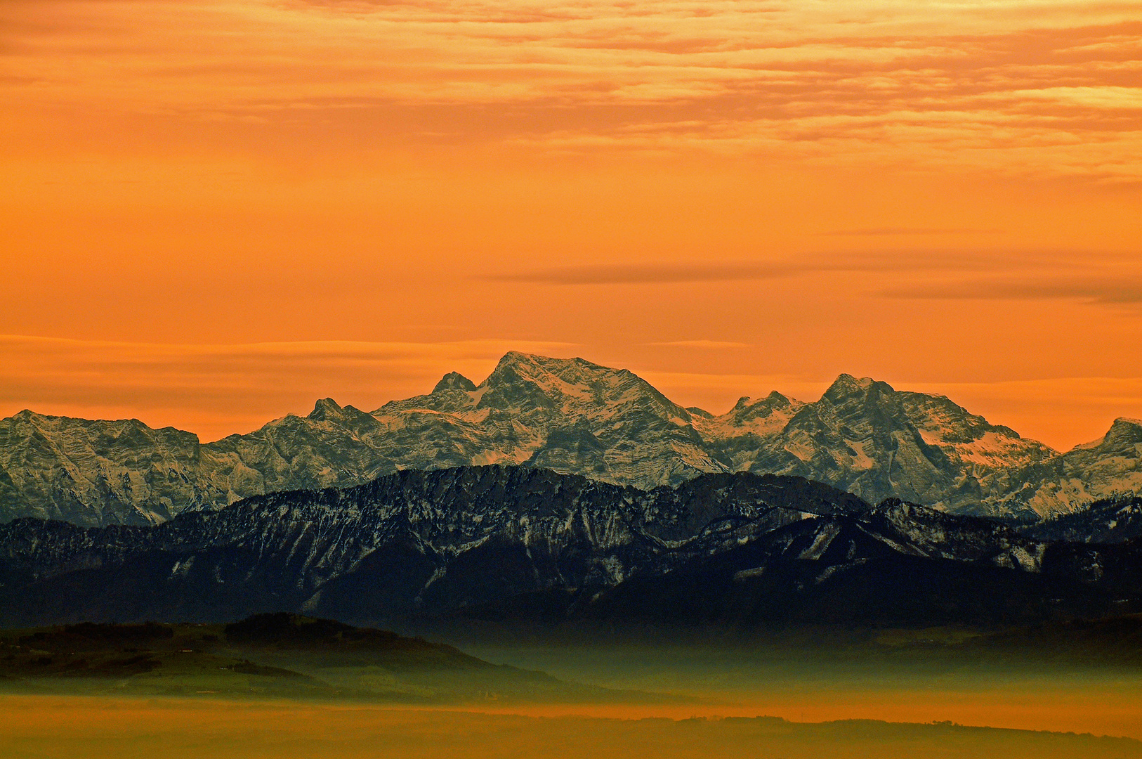 Abendstimmung, mit Blick zum Großen Priel ( Totes Gebirge)