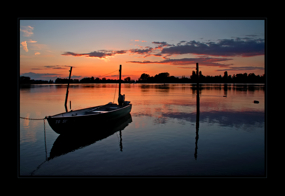 Abendstimmung mit Boot