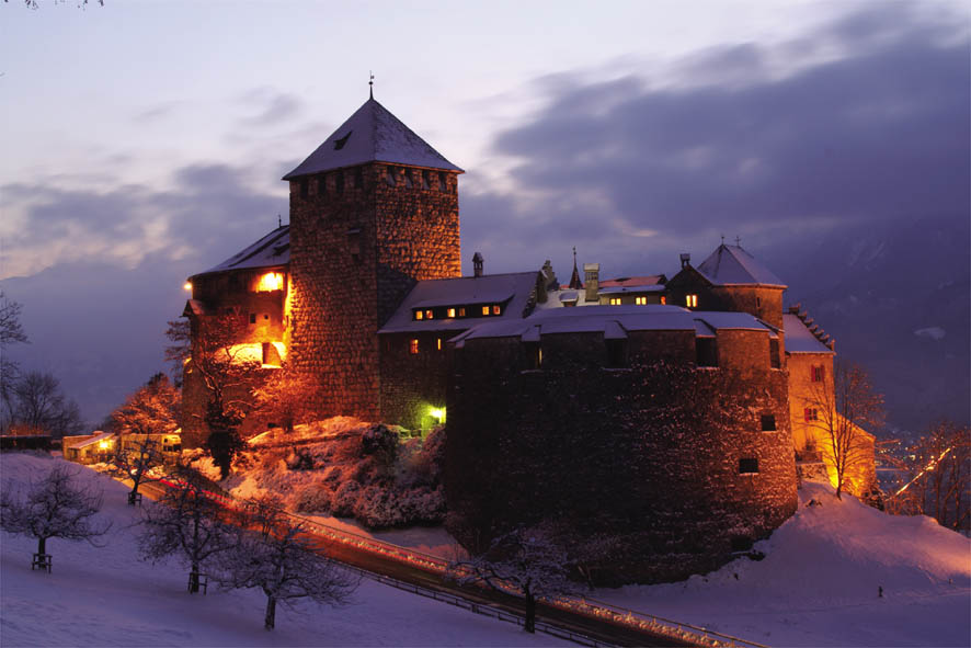 Abendstimmung mit Schloss Vaduz