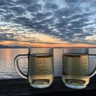 Abendstimmung mit weissem Glühwein