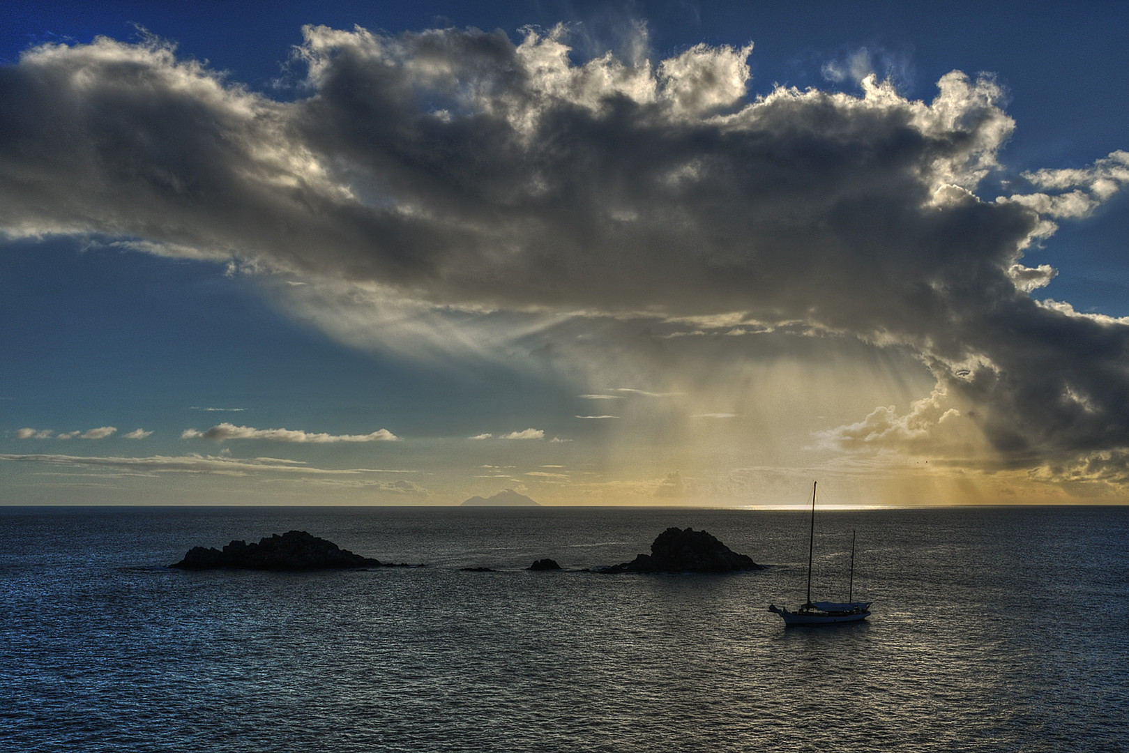 Abendstimmung oberhalb Shell Beach St. Barth