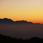 Abendstimmung oberhalb vom Zugersee in der Schweiz