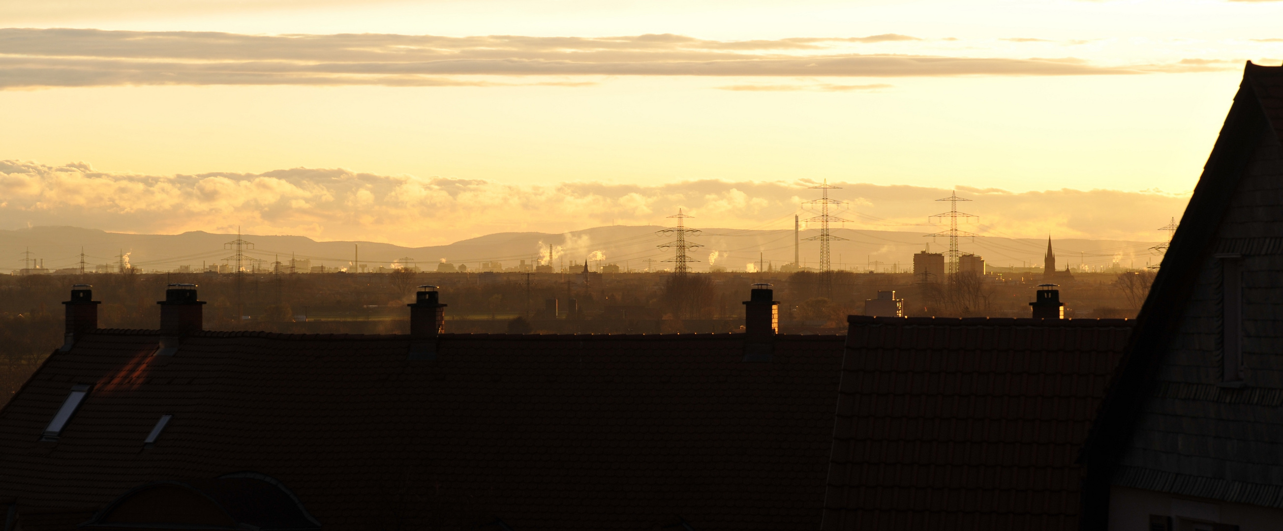 Abendstimmung Rheinebene Mannheim & Pfalz