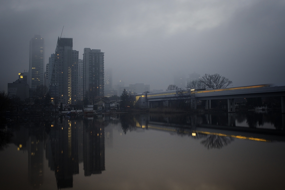 Abendstimmung U-Bahn Alte Donau