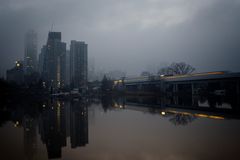 Abendstimmung U-Bahn Alte Donau